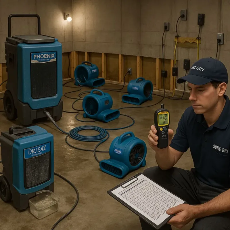 Structural Drying and Dehumidification process in Tanglewilde, WA